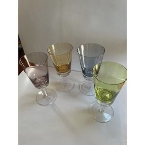 Colored Glass Wine Glasses Set of 4